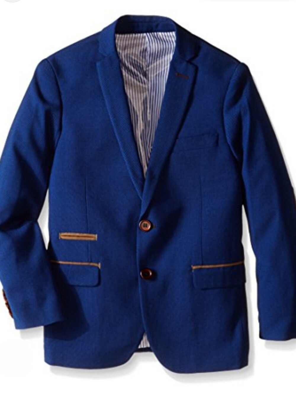 Boys American Exchange Blue Blazer with Tan Accents